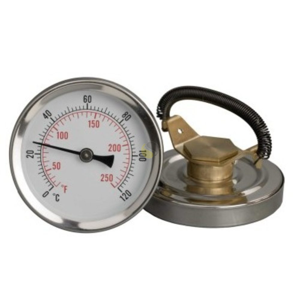 20 to 185°C, 2 Inch Dial Diameter, Pipe Surface Clip On Thermometer