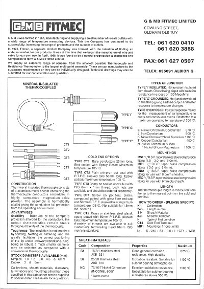 G MB Fitmec Catalogue 1980s