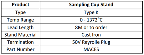 Specification for Sampling Cup Stand