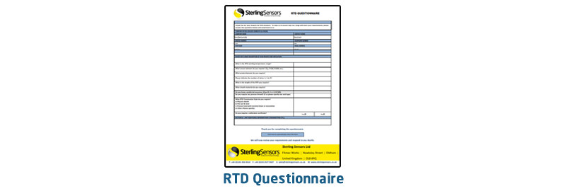 Editable form designed to assist in selecting a Pt100 